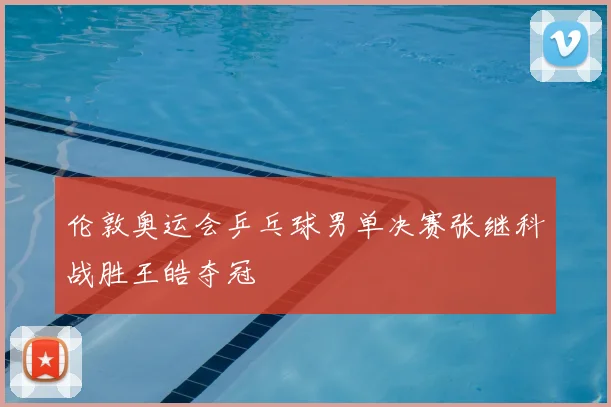 伦敦奥运会乒乓球男单决赛张继科战胜王皓夺冠